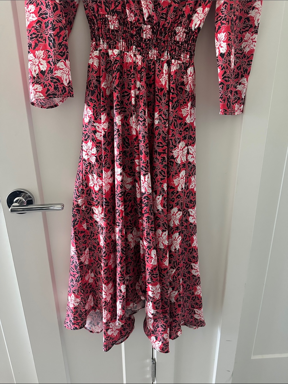 Maje Pink Floral Midi Dress - Picture 3 of 8